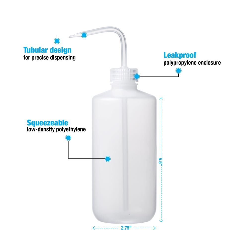 Nalgene™ LDPE Economy Wash Bottles # 500 ml - Pkg/6