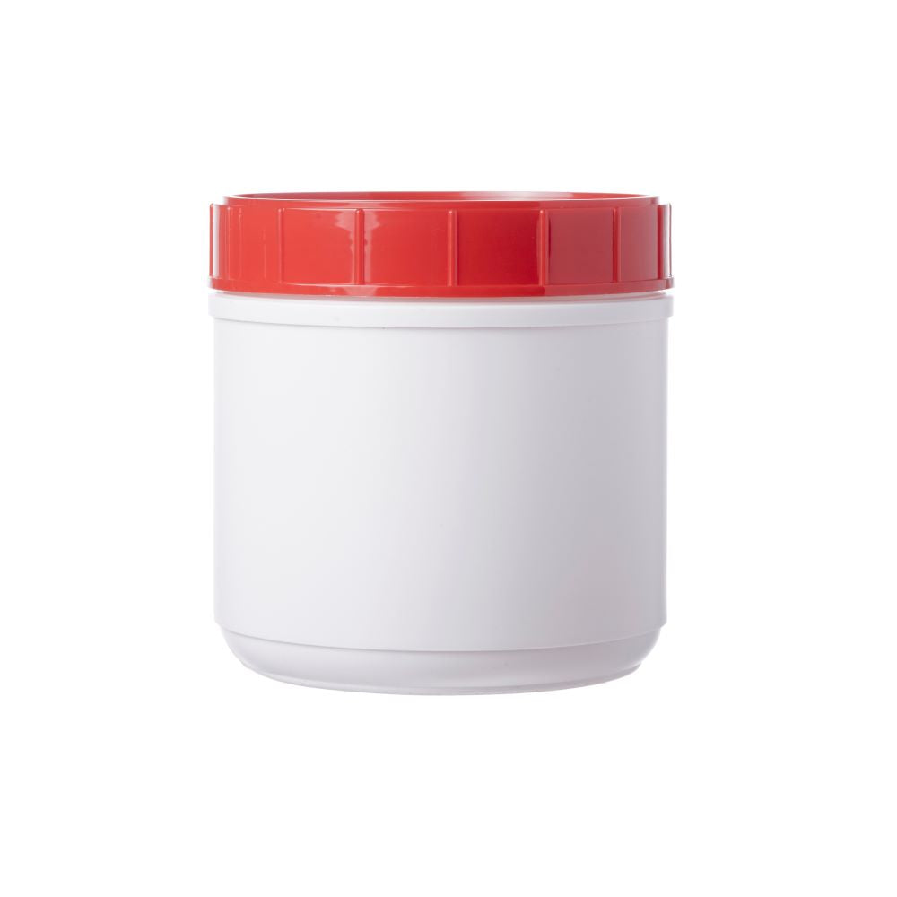White Canisters With Lids Red Lid, 44 Dozen - Main Image