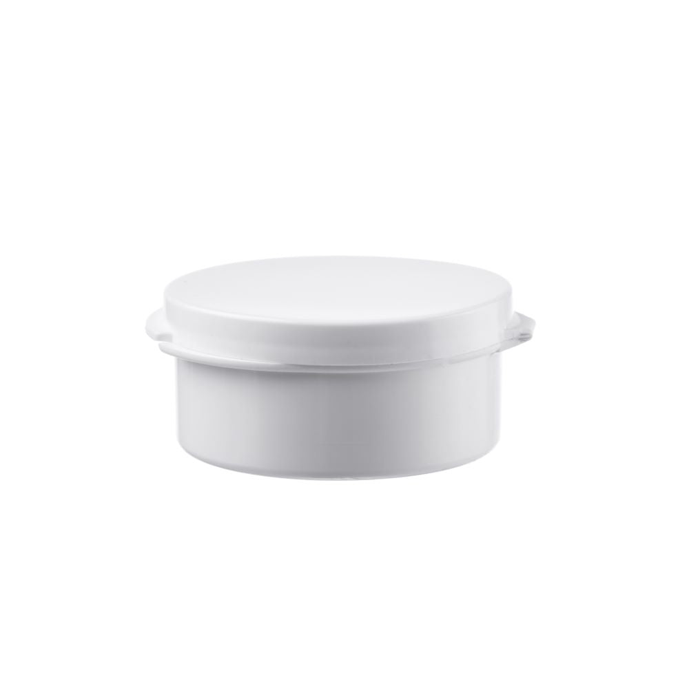 5 Oz. Poly-Cons With Attached Lid # White, 1 1/2 Dia. x 3/4 H - Pkg/100