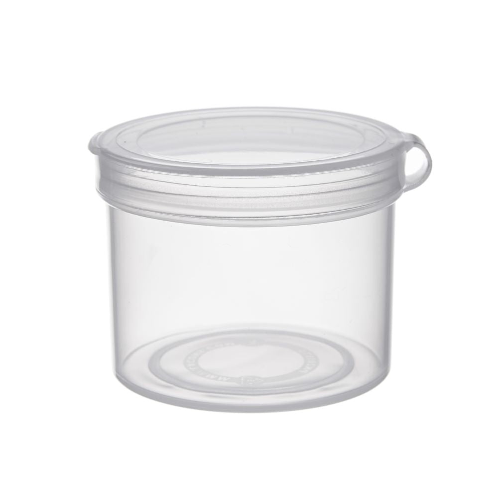 1 2 cup plastic jar with lid 2 Oz. Attached Lid Containers # Clear, 2