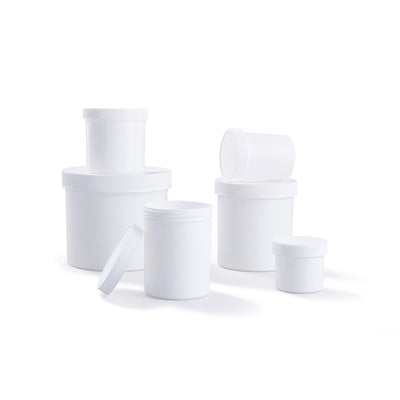 White Wide-Mouth Threaded Jars