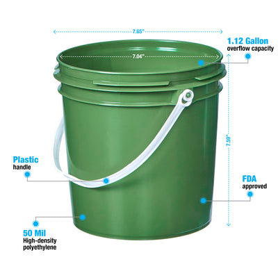 1 Gallon Pails - Plastic Handle # Lid Only, Green