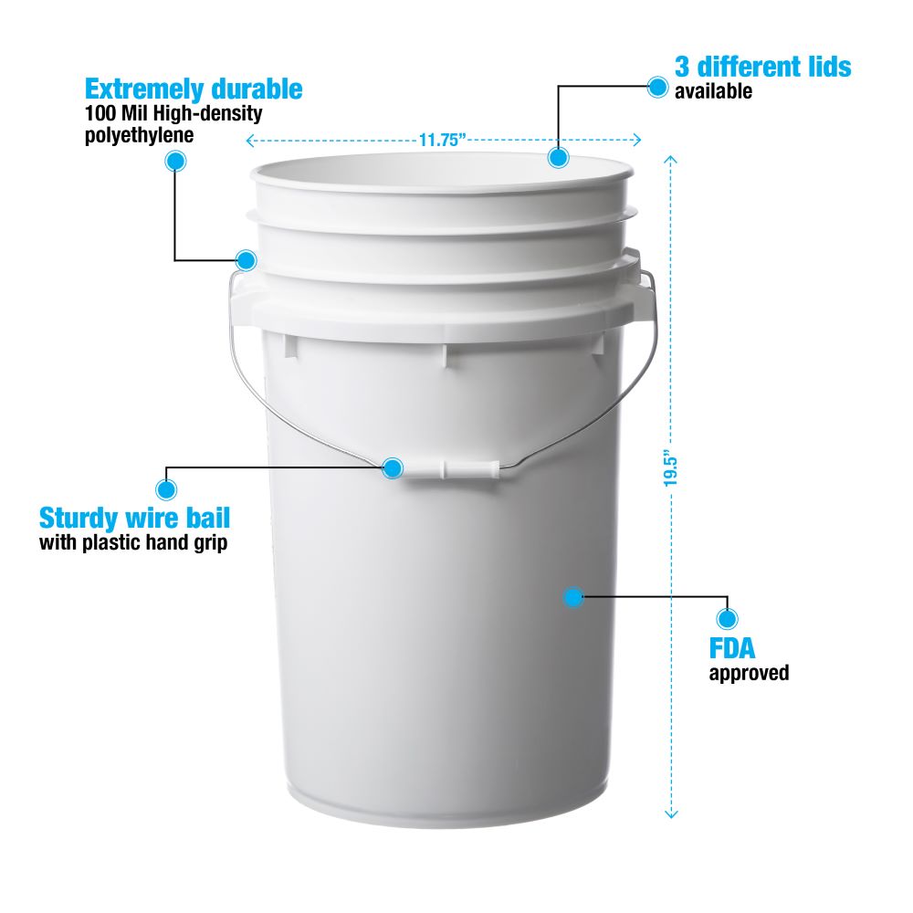 3.5 Gallon Pails # White – Consolidated Plastics