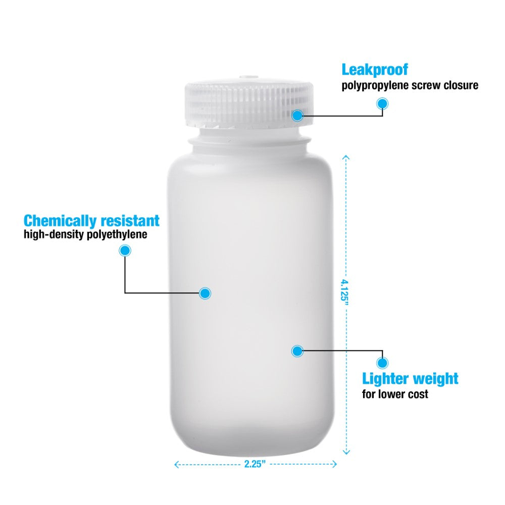 Nalgene® Wide-Mouth Packaging Bottles # 8 Oz. / 250 ml - Pkg/12