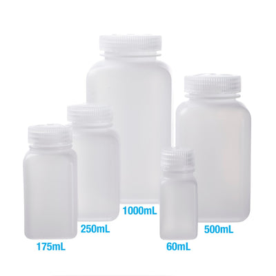 Nalgene™ Wide Mouth Square Bottles # 8 Oz. / 250 ml - Pkg/12