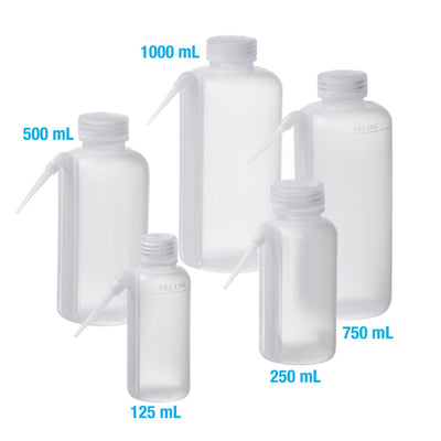 Nalgene™ LDPE Wide-Mouth Unitary Wash Bottles # 250 ml - Pkg/4