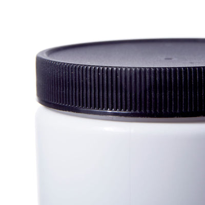 Straight-Sided Jars With Caps # White, 8 Oz. - 1 Dozen