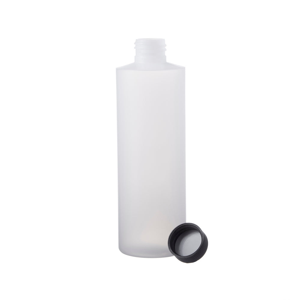 Natural HDPE Cylinder Bottle # 8 Oz. 24mm cap - 1 Dozen