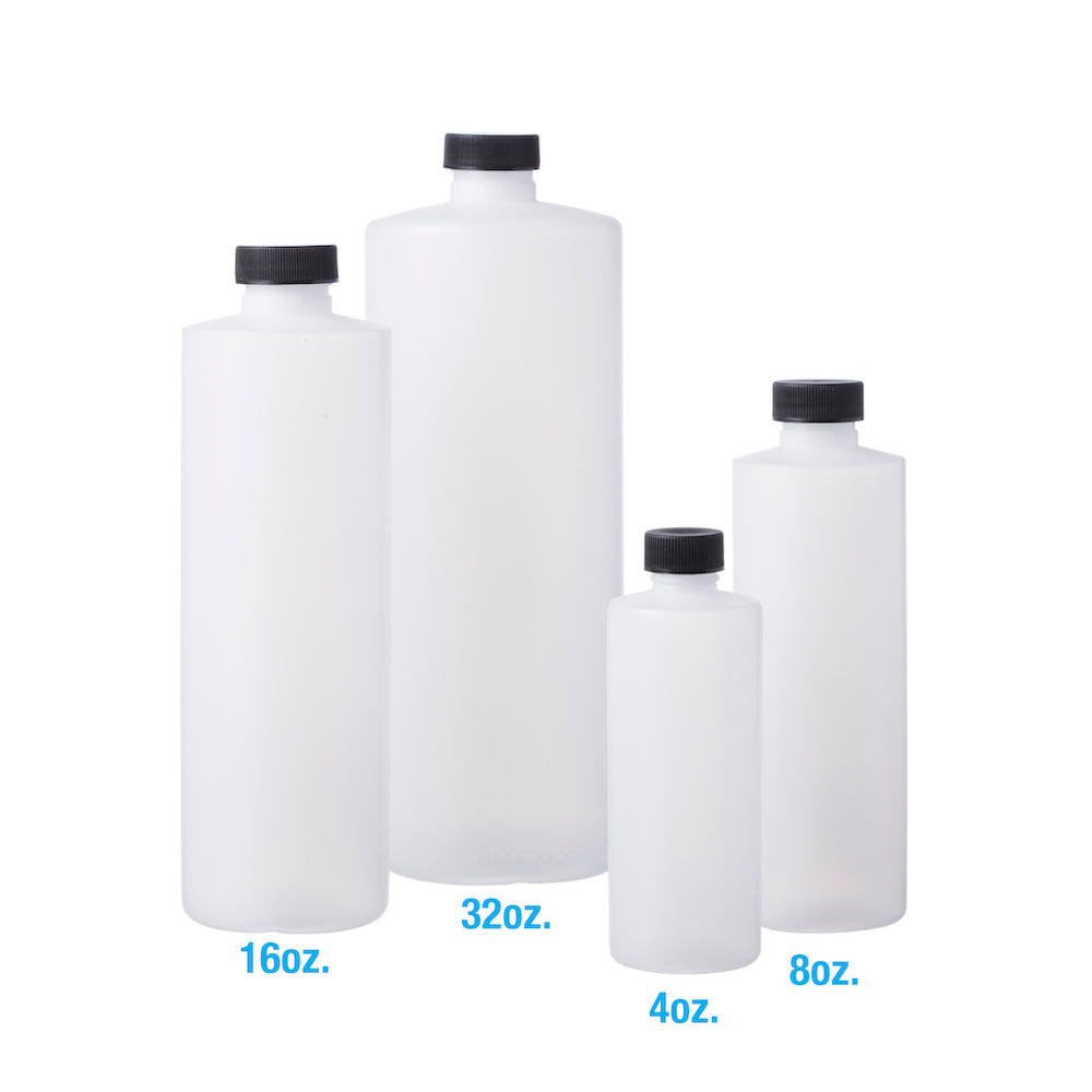 Natural HDPE Cylinder Bottle # 16 Oz. 28mm cap - 1 Dozen