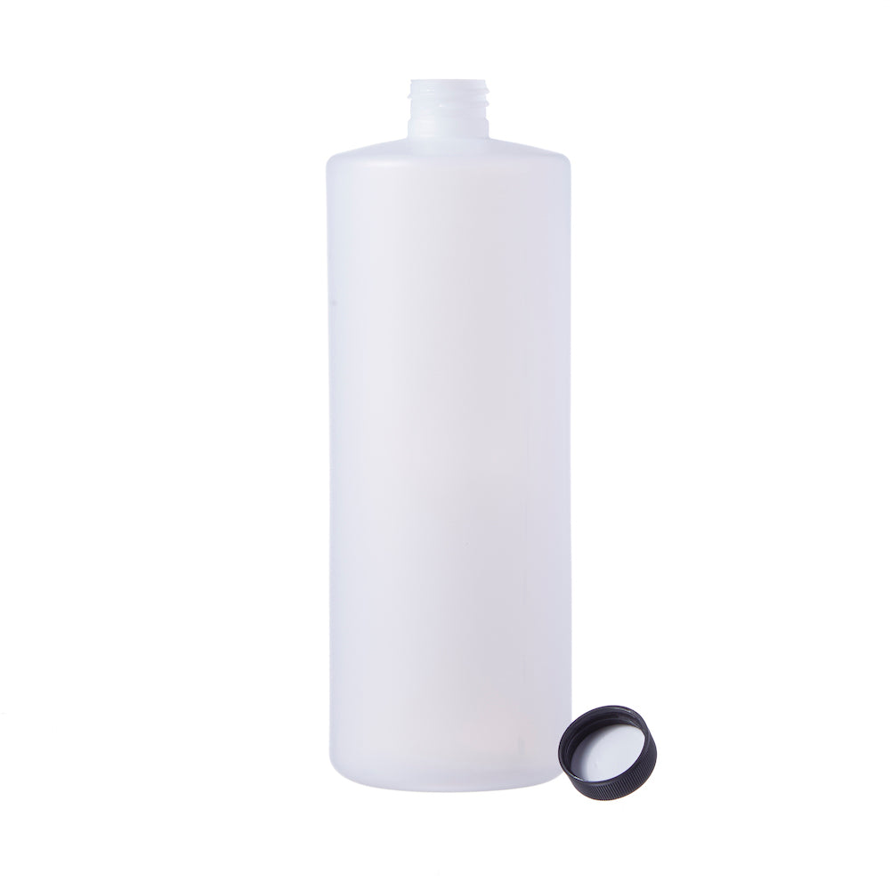 32 oz. White HDPE Plastic Carafe Bottle, 28mm 28-400, 51 Grams