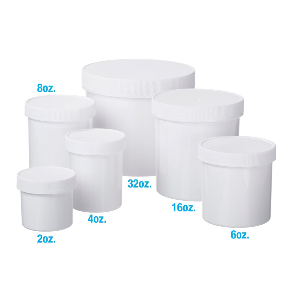 M01574 MOREZMORE 2 Plastic White 6 oz Round Wide-Mouth Plastic Jar Container