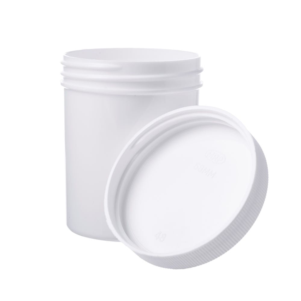 White Wide-Mouth Threaded Jars # 4 Oz. 58 mm cap - Pkg/70