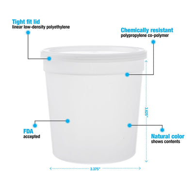 Translucent Disposable Containers # 16 Oz. - Case of 100