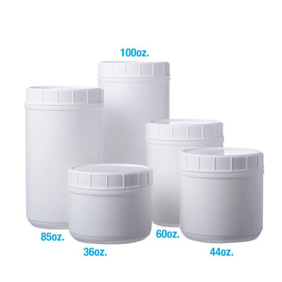 White Canisters With Lids # White Lid, 100 Oz. - 1 Dozen