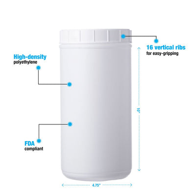 White Canisters With Lids # White Lid, 100 Oz. - 1 Dozen