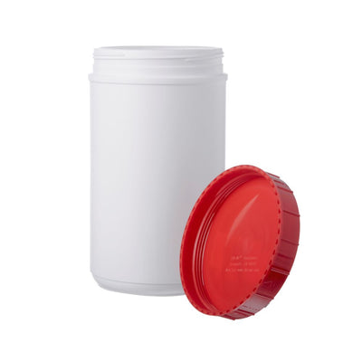 White Canisters With Lids # Red Lid, 85 Oz. - 1 Dozen