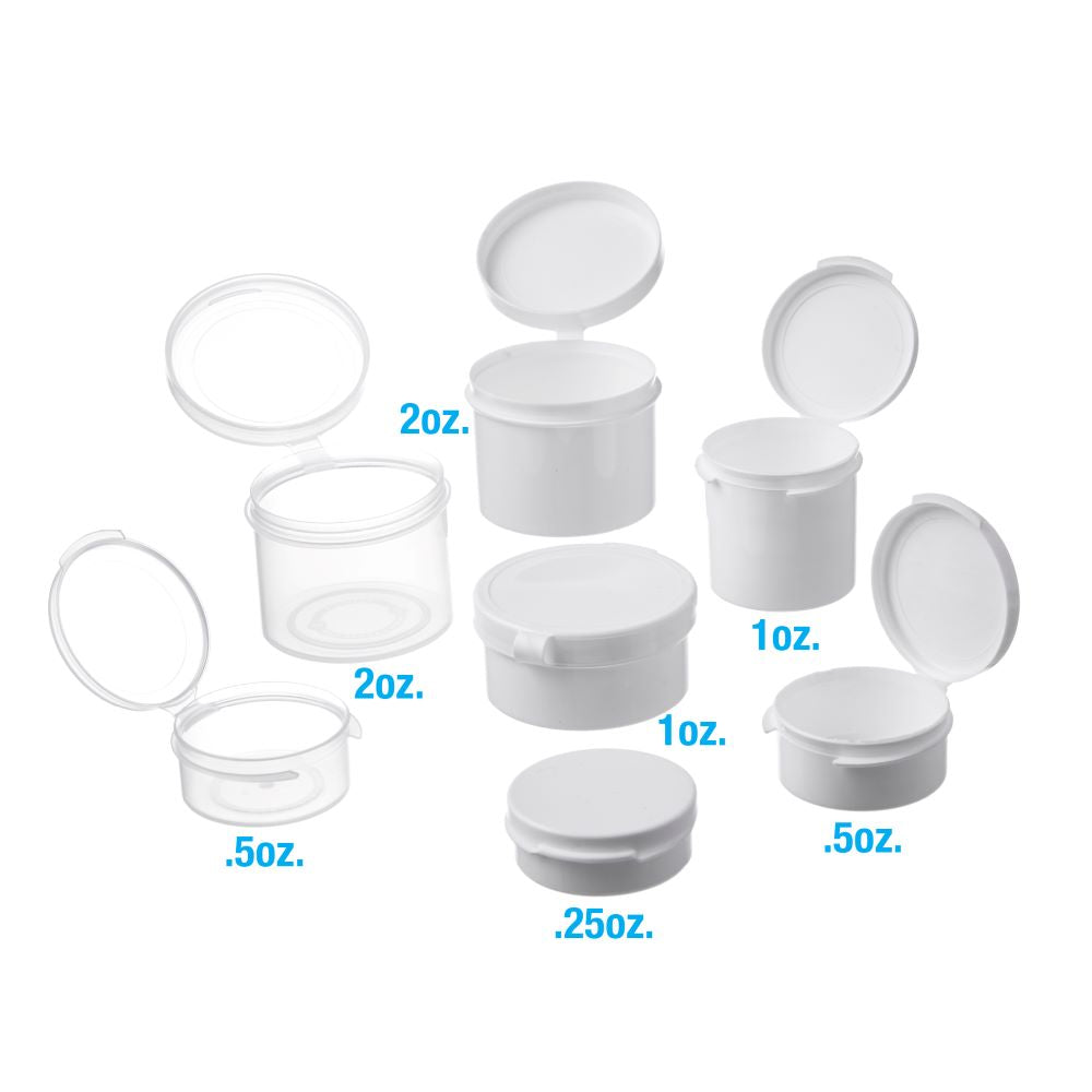 .25 Oz Poly-Cons With Attached Lid # White, 1 1/2 Dia. x 1/2 H - Pkg/100