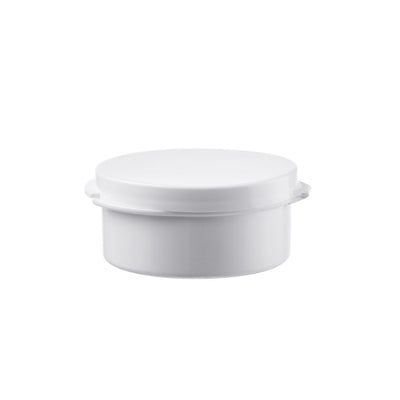 .5 Oz. Poly-Cons With Attached Lid # White, 1 1/2 Dia. x 3/4 H - Pkg/100