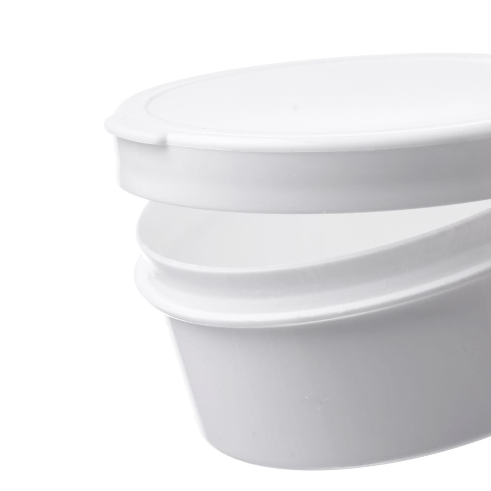 1 Oz. Maxi Poly-Cons With Attached Lid # White, 2 Dia. x 1 H - Pkg/100