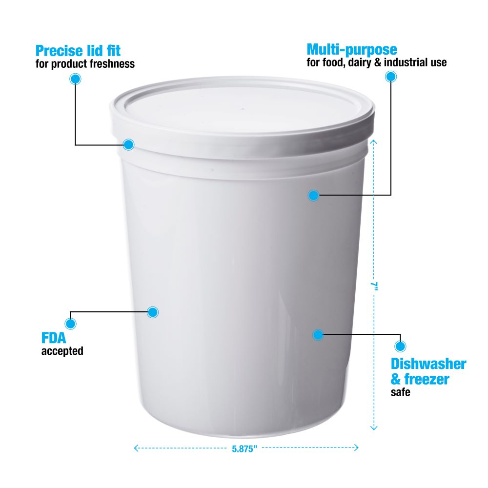Round Tubs With Covers 80 Oz. Consolidated Plastics