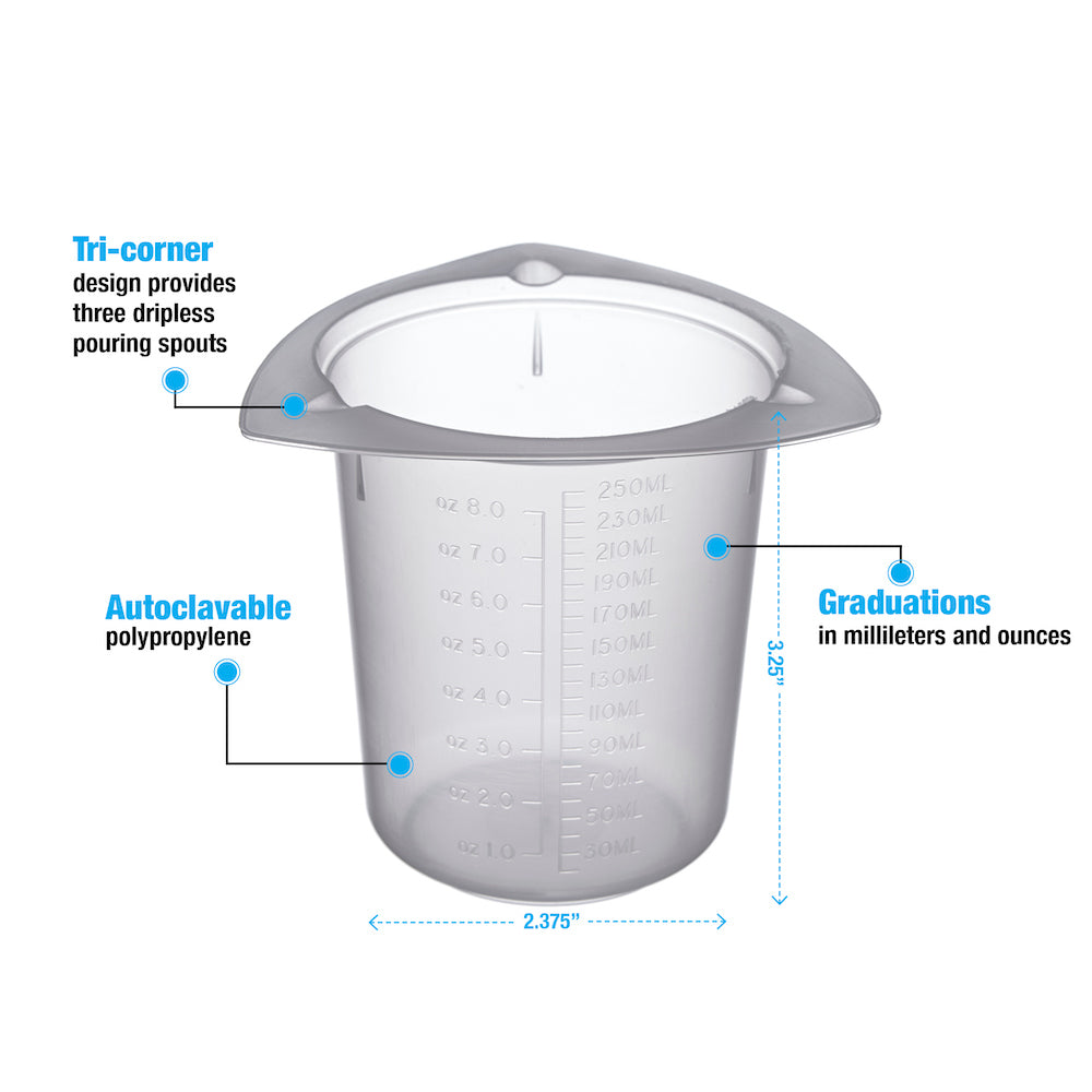 Tri Pour Disposable Beaker # 250 ml - Pkg/100 – Consolidated Plastics