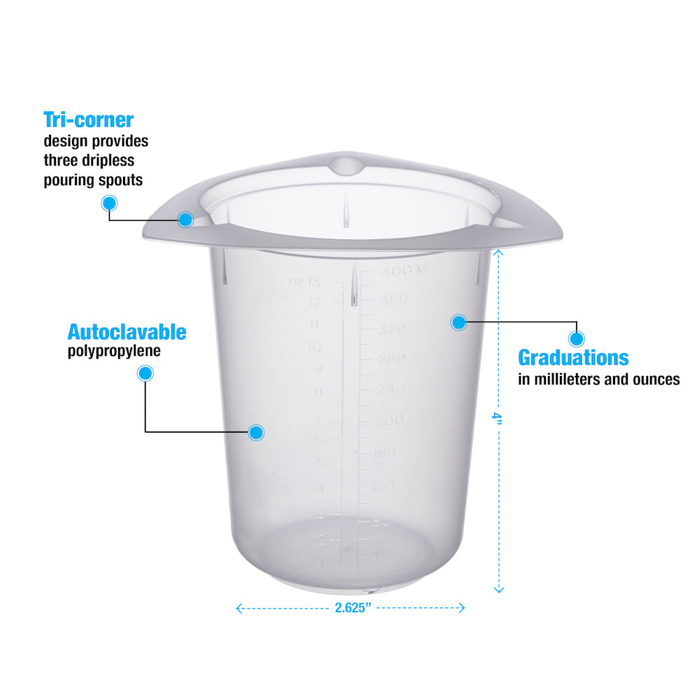 Tri Pour Disposable Beaker # 400 ml - Pkg/100 – Consolidated Plastics