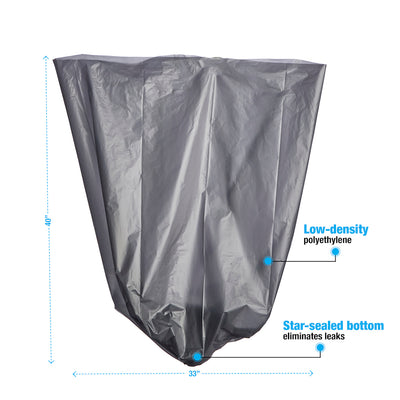 Premium Liners Silver # 33 Gal. 33x40 1.5 Mil X-Heavy - Case of 100