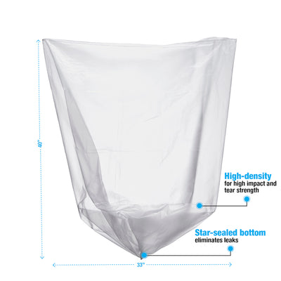 Economical Liners Clear # 33 Gal. 33-40" .55 Mil Medium - Case of 250