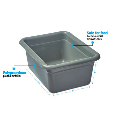 Poly Tote Boxes # 12.5 x 8.5 x 4.5 / 1.5 Gallons - Case of 12