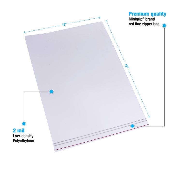 Minigrip® Reclosable Bags 2 Mil # 13x18 - Case of 1000