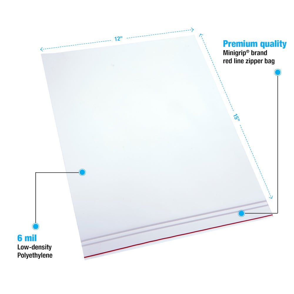 Minigrip® Reclosable Bags 6 Mil # 12x15 - Case of 250