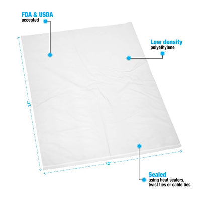 Flat Poly Bags # 2 Mil, 18 x 24 - Case of 500