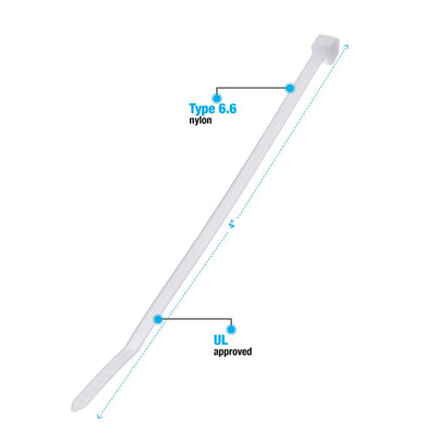Nylon Plastic Cable Ties # 4" 18lbs - Pkg/100