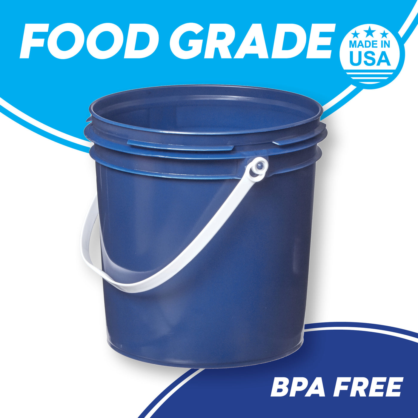 1 Gallon Pails - Plastic Handle # Pail Only, Blue – Consolidated Plastics
