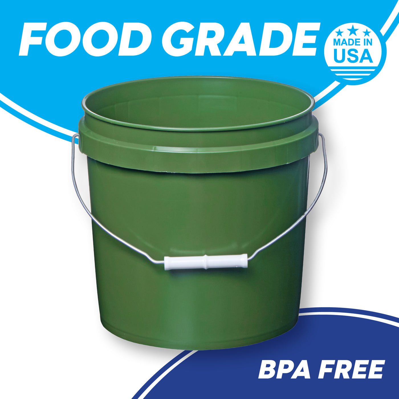 Consolidated Plastics 2 Gallon Food Grade Buckets, BPA Free Container  Storage, Durable HDPE Pails, Made in USA (6 Pack, White) - NO LIDS