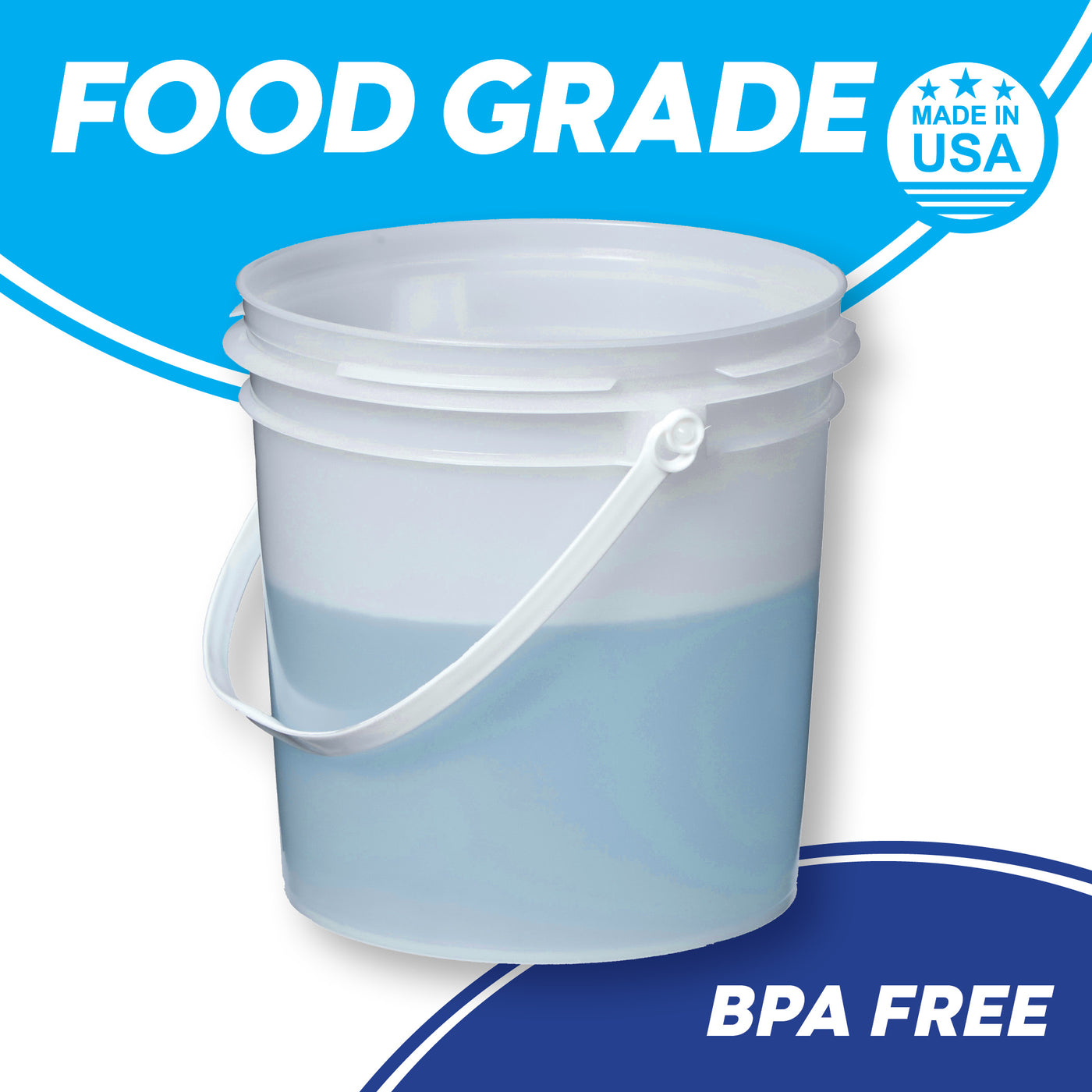 1 Gallon Food Grade Buckets with Lids BPA Free Plastic containers