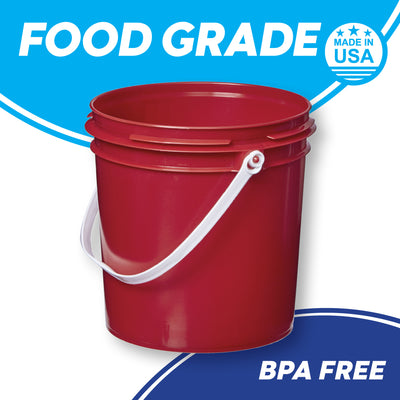 1 Gallon Pails - Plastic Handle # Lid Only, Red