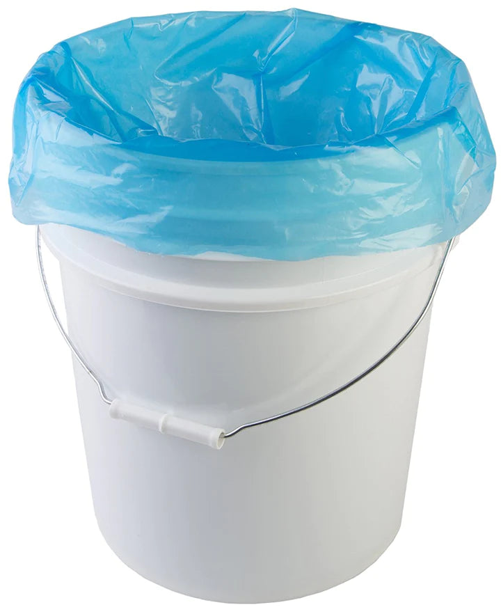 Liner for 5 Gallon Bucket, 20 W x 30 L, 3 Mil, Blue, Roll of 200